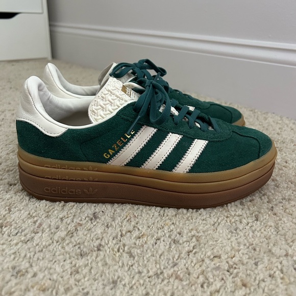 Green Adidas Gazelle Platforms size 7.5 - Picture 3 of 4